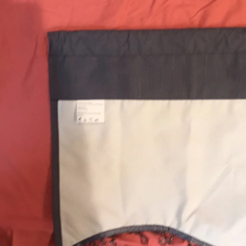Curtain Valance Gray with Beaded Bottom